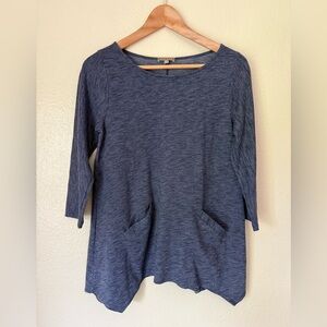 Lilla P Blue 3/4 Sleeve Boxy Tunic